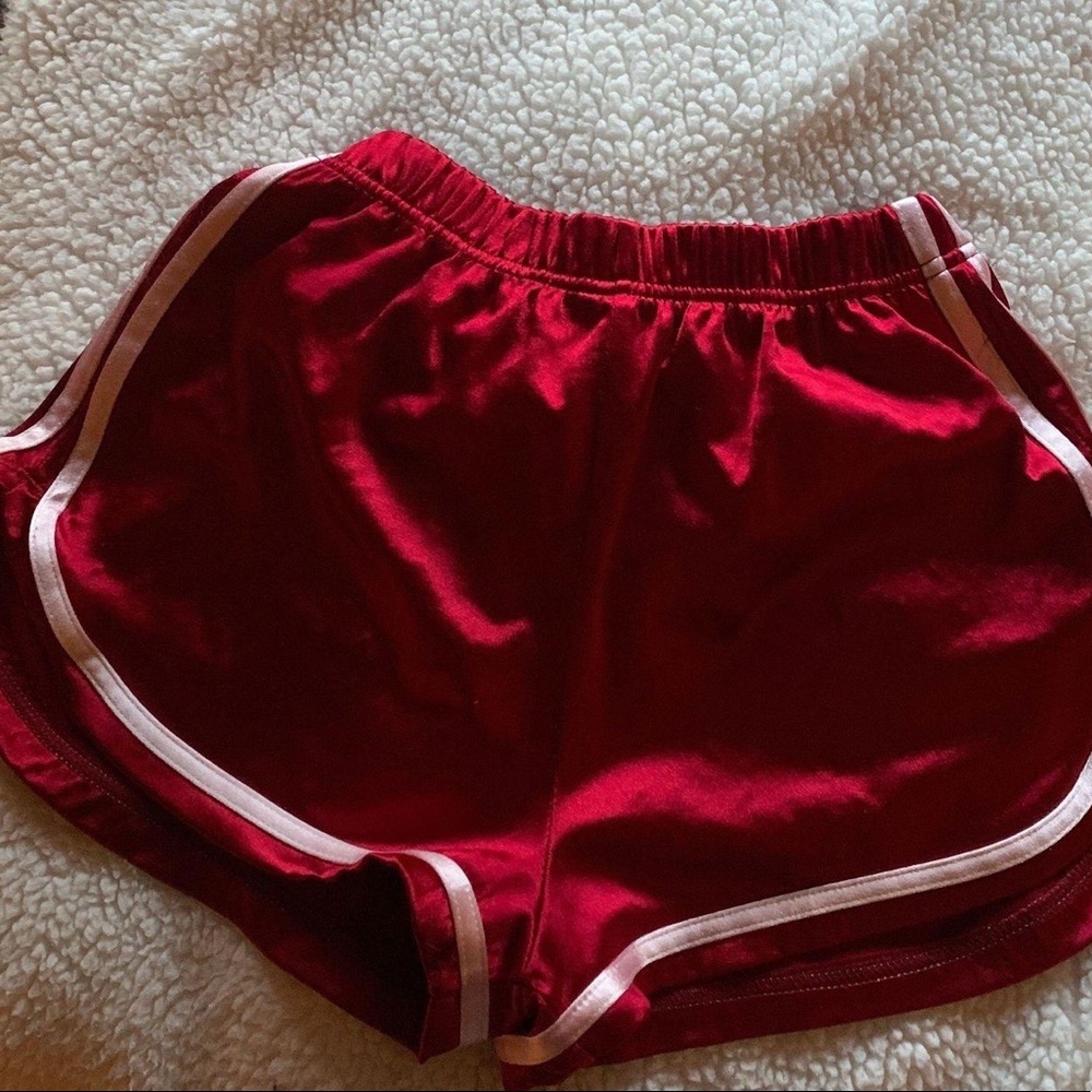 Red Silk Lounge Shorts